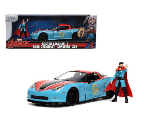 Jada 32115 1/24 Marvel Avengers 2006 Chevrolet Corvette Z06 Car w/Dr. Strange Figure