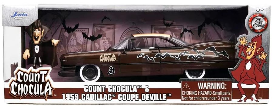 Jada 32204 1/24 General Mills 1959 Cadillac Coupe DeVille Car w/Count Chocula Figure