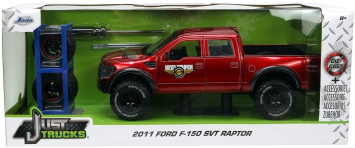 Jada 33854 1/24 2011 Ford F150 SVT Raptor Pickup Truck w/Extra Tires & Rack