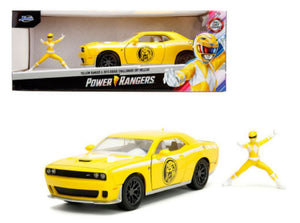 Jada 34392 Power Rangers 2015 Dodge Challenger Hellcat w/Yellow Ranger Figure