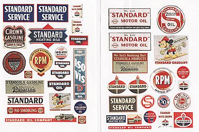 JL Innovative 235 HO Scale Vintage Gas Station Signs -- Standard Oil 1930s-50s pkg(42)