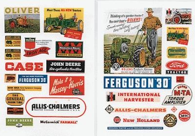 JL Innovative 296 HO Scale Farm & Tractor Signs 1940s-50s (Printed Paper) pkg(31) -- 1940s - 1950s