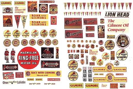 JL Innovative 372 HO Scale Signs -- Vintage Gilmore Gas Signs 1930s-40s pkg(107)