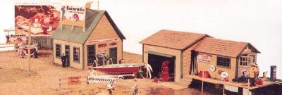 JL Innovative 381 HO Scale Kilborn Marine Sales - 2 Buildings -- Sales Office & Workshop/Marine Service Station