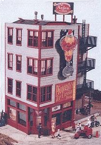 JL Innovative 421 HO Scale Picorelli's Ice Cream Parlor -- Kit - 5-7/8 x 3-3/4" 6.5 x 9.5cm