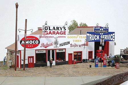 JL Innovative 481 HO Scale O'Lary's Garage -- Kit - 10-3/4 x 4 x 3-1/2" 27.3 x 10.2 x 8.9cm