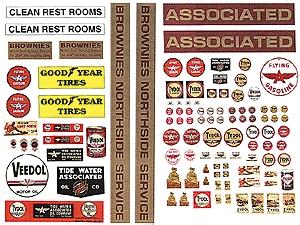 JL Innovative 489 HO Scale Posters/Signs Kits -- Vintage Gas Station Signs Flying "A" 1930s-1950s