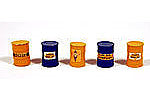 JL Innovative 558 HO Scale Custom Oil Barrel pkg(5) -- Sunoco (blue, yellow)
