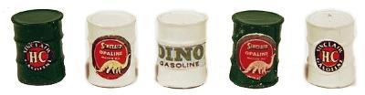 JL Innovative 566 HO Scale Custom Oil Barrel pkg(5) -- Sinclair (green, flat white)