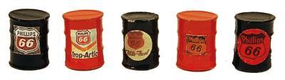JL Innovative 567 HO Scale Custom Oil Barrel pkg(5) -- Phillips 66 (orange, black)