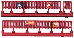 JL Innovative 605 N Scale Fencing -- Custom Fencing (brown) w/Assorted Signs