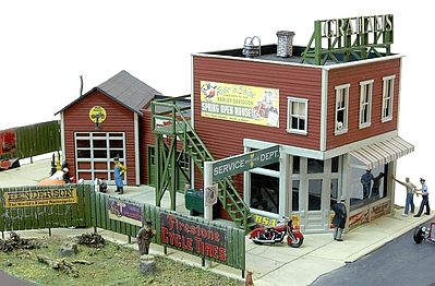 JL Innovative 621 HO Scale Graham's Motorcycle Emporium -- Kit