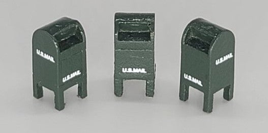 JL Innovative 710 HO Custom Pre 1955 US Mail Street Boxes, Green (3)