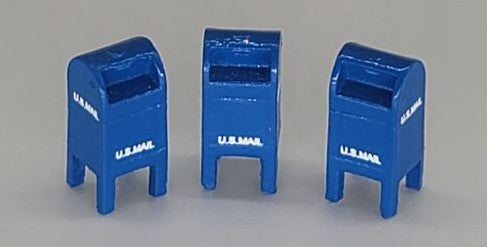 JL Innovative 711 HO Custom Post 1955 US Mail Street Boxes, Blue (3)