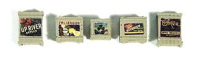 JL Innovative 714 HO Scale Custom Deluxe Crates pkg(5) -- Tan