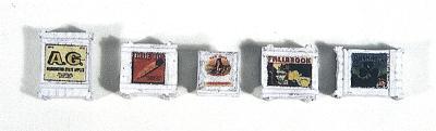 JL Innovative 716 HO Scale Custom Deluxe Crates pkg(5) -- White w/Weathering
