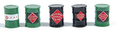 JL Innovative 722 HO Scale Custom Oil Barrels -- Railway Express Agency pkg(5)