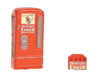 JL Innovative 743 HO Scale Upright Soda Machine w/Case -- Orange Crush