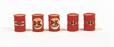 JL Innovative 812 HO Scale Custom Barrels -- Gas Station (orange) pkg(5)