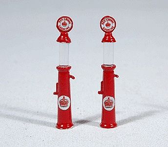 JL Innovative 932 HO Scale Custom Gravity-Feed Gas Pump -- Red Crown pkg(2)