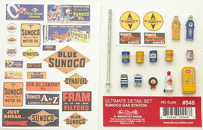 JL Innovative 948 HO Scale Decorated Ultimate Detail Set -- Flying A Gas Station