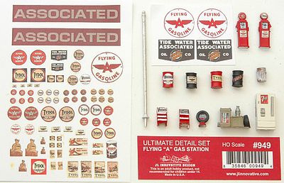 JL Innovative 949 HO Scale Gas Station Detail Set -- Flying A Gasoline
