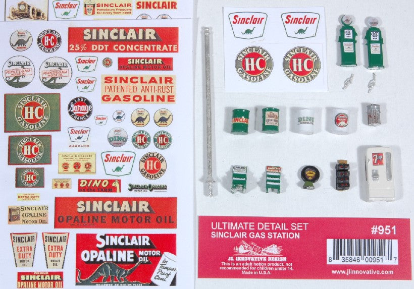 JL Innovative 951 HO Ultimate Sinclair Gas Station Detail Set