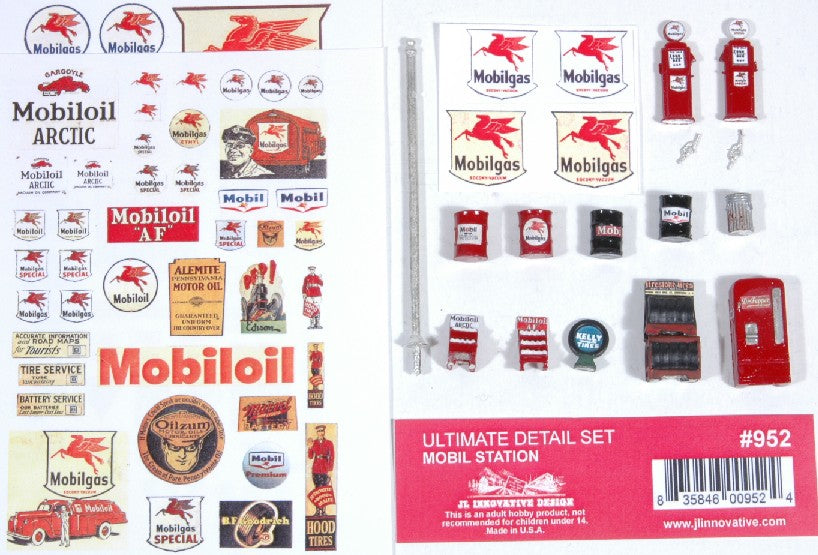 JL Innovative 952 HO Ultimate Mobil Gas Station Detail Set