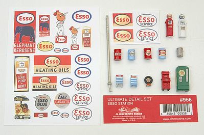 JL Innovative 956 HO Scale Decorated Ultimate Detail Set -- Esso Gas Station