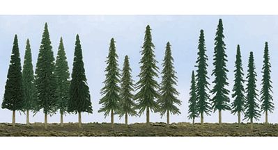 JTT 92117 All Scale Evergreen Tree Bulk Pack -- 2-1/2 - 6" 6.4 - 15.2cm pkg(45)