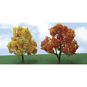 JTT 92219 N Scale Deciduous Autumn Trees - Pro Elite -- 2 - 2-1/4" 5.1 - 5.7cm pkg(4)