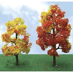 JTT 92220 N Scale Sycamore Autumn Trees - Pro Elite -- 2-1/4 - 2-1/2" 5.7- - 6.3cm pkg(4)