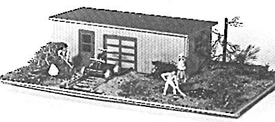 JV Models 1006 N Scale Motor Car House -- 1-1/16 x 2-5/16" 2.8 x 6cm