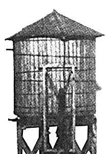 JV Models 1012 N Scale Branchline Water Tower -- Kit - 1-5/8 x 1-5/8 x 3-1/8" 4.1 x 4.1 x 8cm