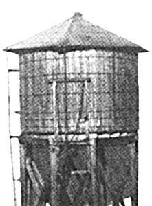 JV Models 1013 N Scale Mainline Water Tower -- 2-1/8 x 2-1/8 x 4-1/8" 5.4 x 5.4 x 10.5cm