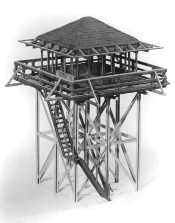 JV Models 2002 HO Scale Forest Ranger Tower - Kit -- 3 x 3" 7.5 x 7.5cm
