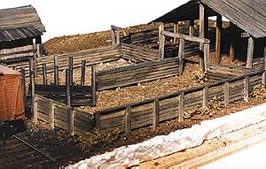 JV Models 2028 HO Scale Alden Farms Stockyard -- Wood Kit - Scale 80 x 120' 24.4 x 36.6m