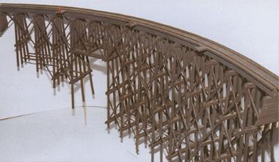 JV Models 4016 O Scale Curved Wood Trestle -- Kit
