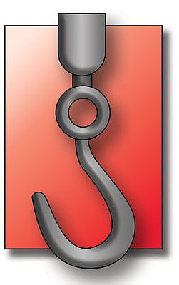 JV Models 8683 O Scale Hooks -- Scale 8" 20.3cm (unpainted) pkg(12)