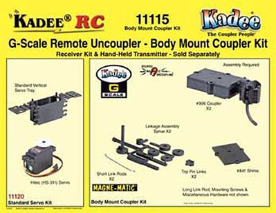 Kadee 11115 G Scale Body Mount Coupler Kit - Kadee(R) RC Remote Uncoupling System