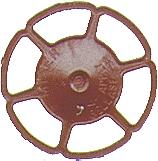 Kadee 2032 HO Scale Miner Type Brake Wheels pkg(8) -- Red Oxide