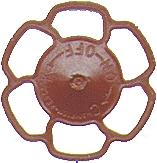 Kadee 2034 HO Scale Champion Peacock Type Brake Wheels pkg(8) -- Red Oxide