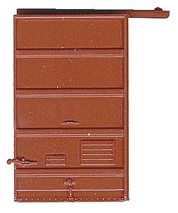 Kadee 2207 HO Scale Replacement Doors Low Tackboard -- 6' Five Panel Superior Red Oxide
