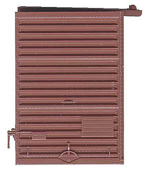 Kadee 2236 HO Scale 7' Youngstown Box Car Door w/Low Tack Board pkg(2) -- Red Oxide