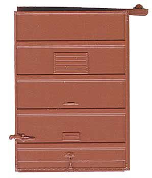 Kadee 2238 HO Scale 7' Five-Panel Box Car Door w/High Tack Board pkg(2) -- Red Oxide
