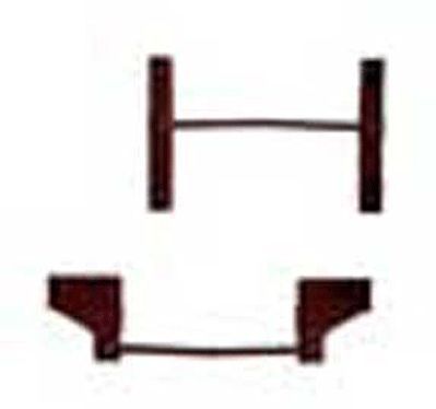 Kadee 2252 HO Scale End Grab Irons -- Red Oxide 4 Pairs