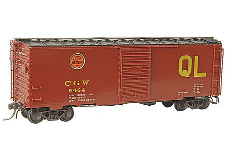 Kadee 4132 HO Scale Pullman-Standard PS-1 40' Boxcar with 6' Door - Ready to Run -- Chicago Great Western 5464 (1959 Boxcar Red, yellow, red, QL Markings)