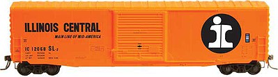 Kadee 6401 HO Scale Pullman-Standard PS-1 50' Boxcar w/10' Door - Ready to Run -- Illinois Central 12068 (orange, black, white, Large I Rail Logo)