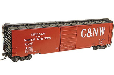 Kadee 6413 HO Scale Pullman-Standard PS-1 50' Boxcar - Ready to Run -- Chicago & North Western 4195 (Boxcar Red, black, Billboard C&NW)