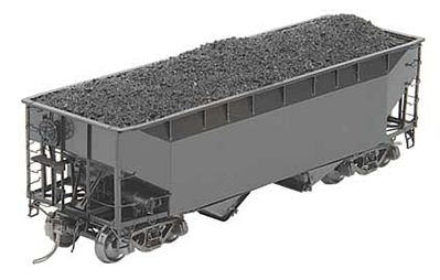 Kadee 7001 HO Scale 50-Ton AAR Standard Offset 2-Bay Open Hopper w/Wine Latches, Tube Card Holde -- Undecorated - Black